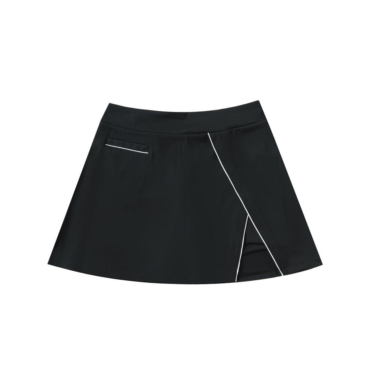 High-Waist Pocketed A-Line Skirt