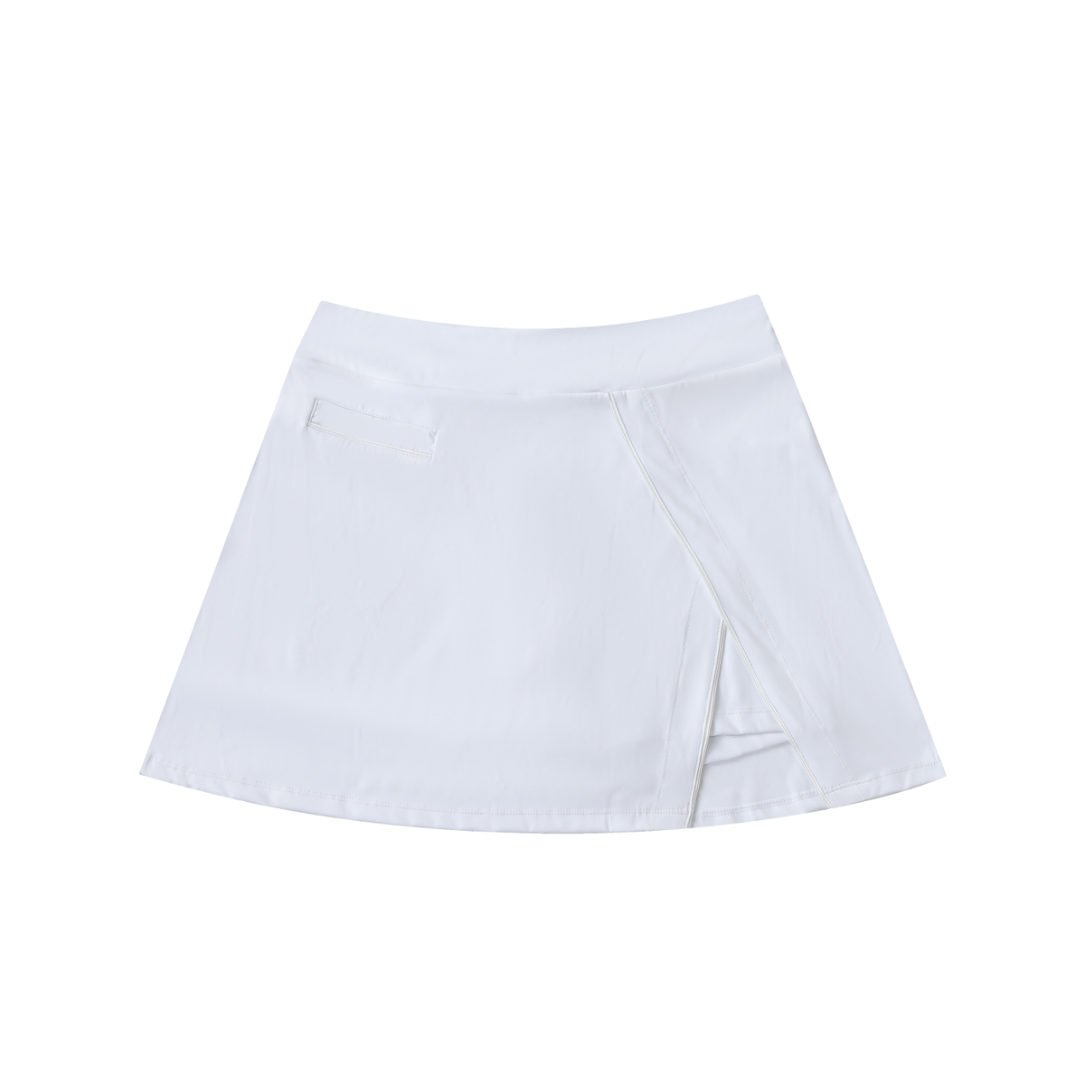 High-Waist Pocketed A-Line Skirt