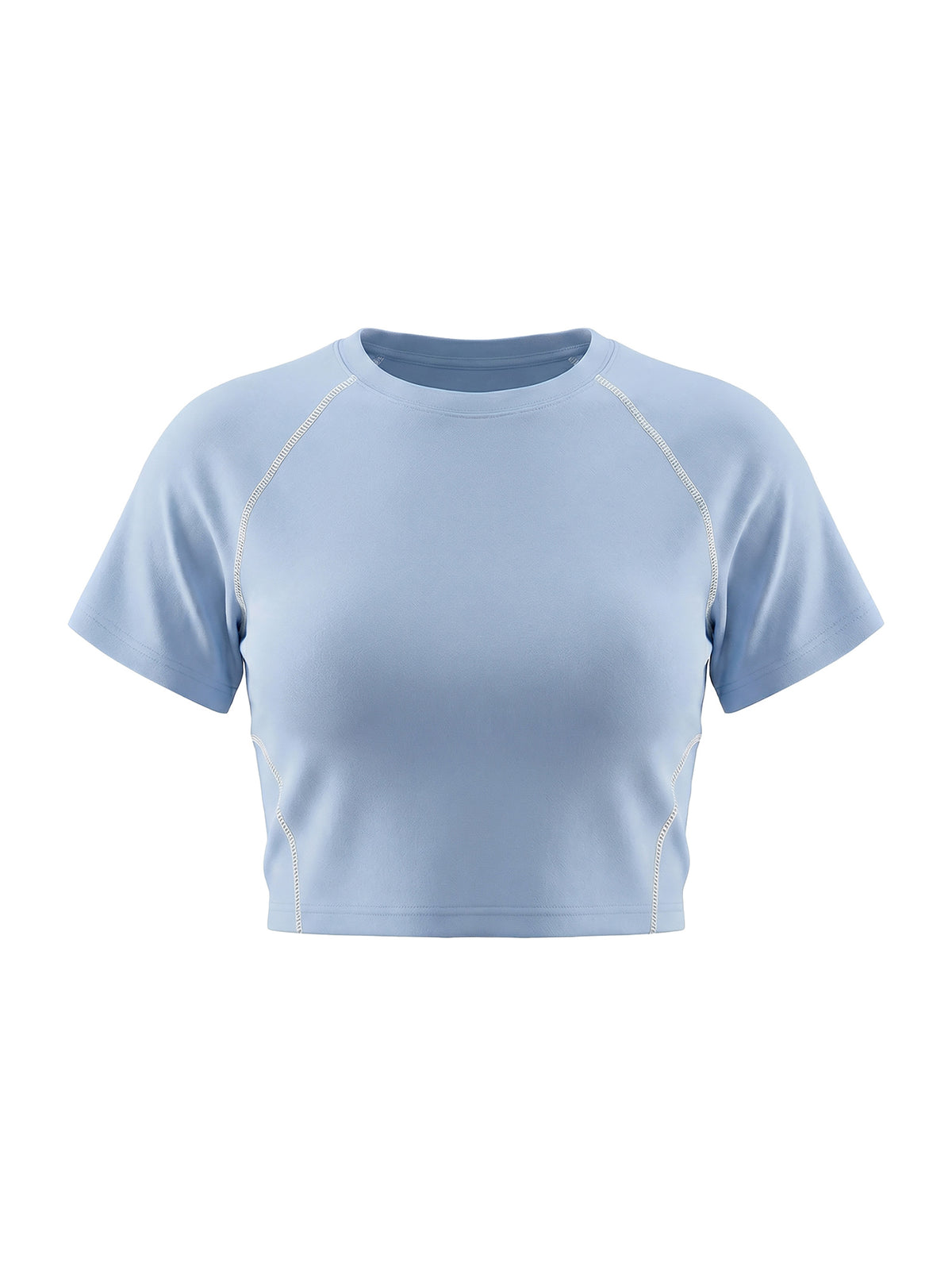 Women's Contrast Stitch Raglan Crop T-Shirt